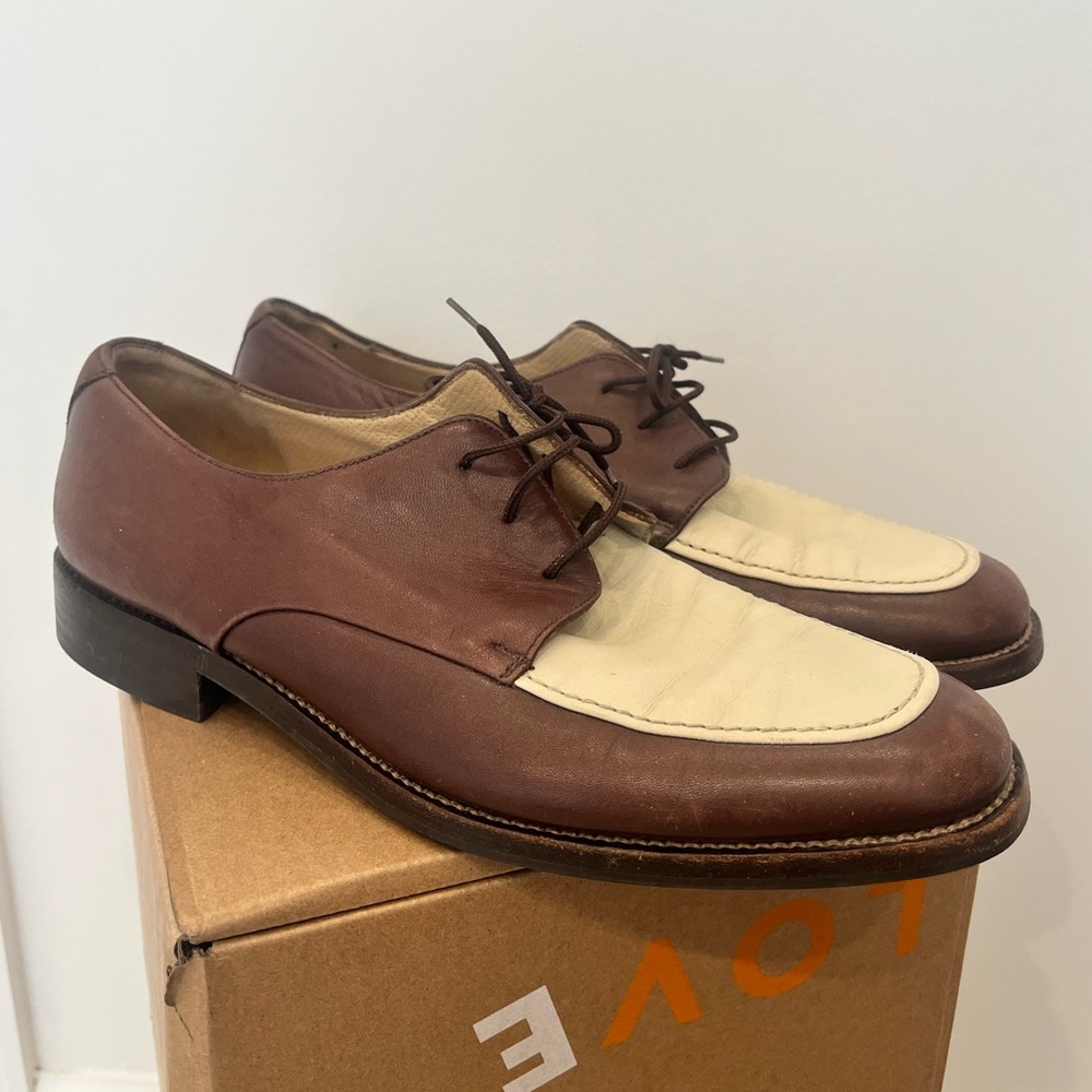 BALLY MEN italy LACE UP BROWN 11 bone